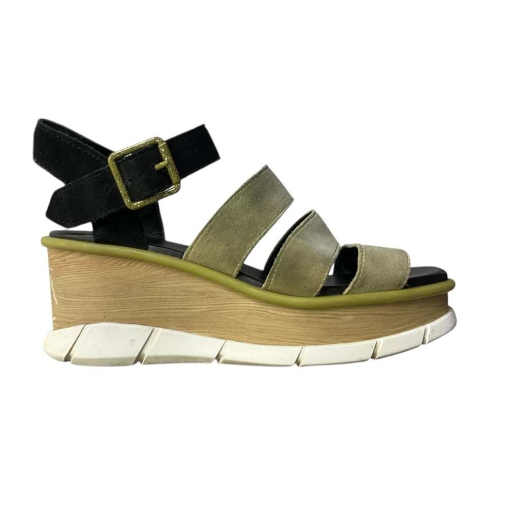 🌿 Sorel Women’s Wedge Sandals | Green Suede‎ Strappy Platform Heels US 8 - Picture 3 of 7